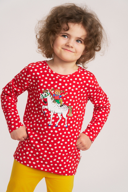 Peppi Pitkätossu  Pitkähihainen Paita, Red