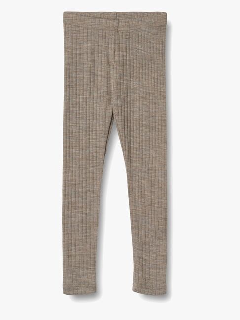Wheat Agi Leggingsit Merinovilla, Khaki Melange