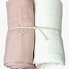 Mini Dreams Musliiniviltti 2-pack, Valkoinen/Vaaleanpunainen