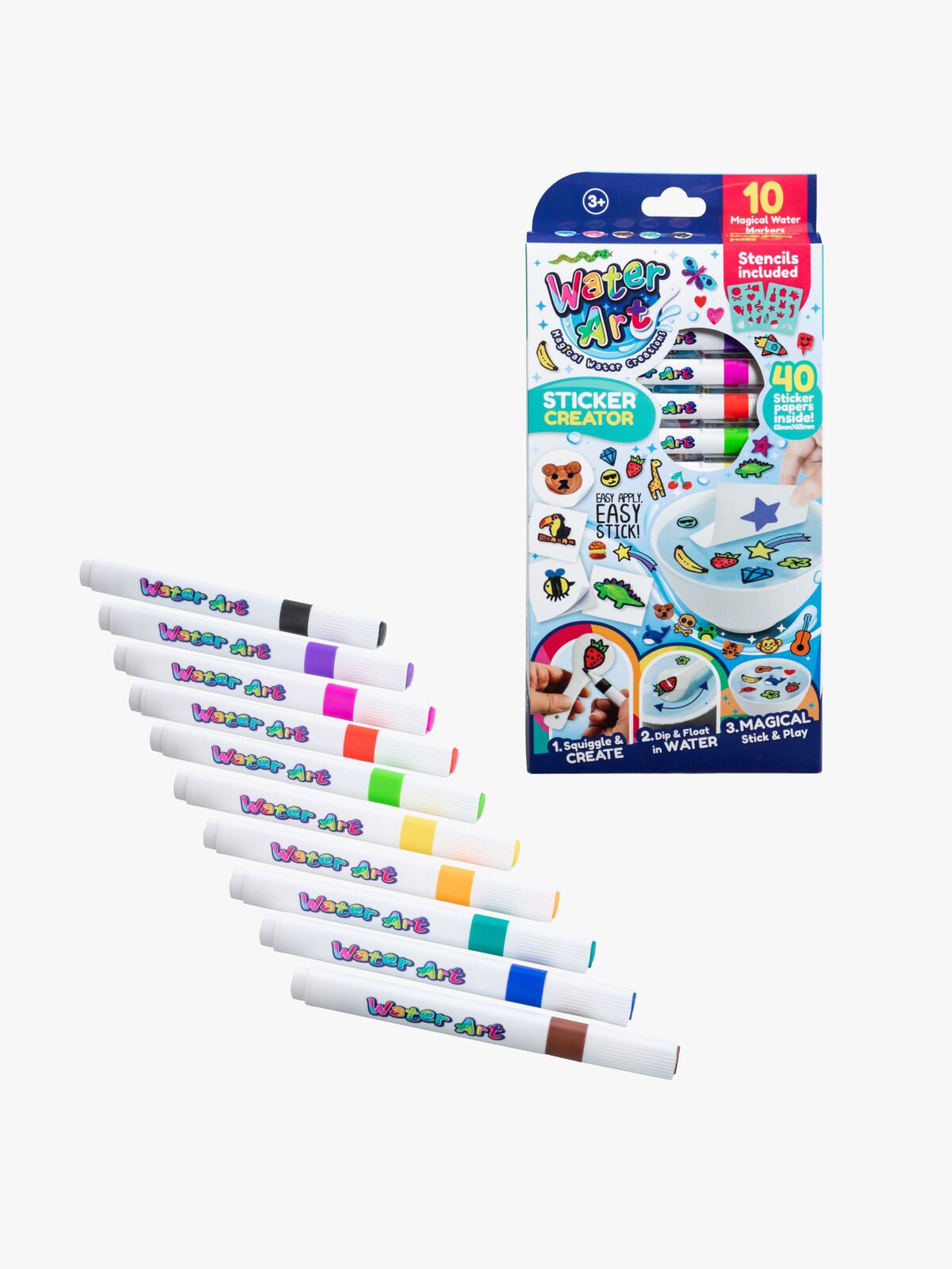 Water Art Vesipohjaiset Tussit + Tarrat 10