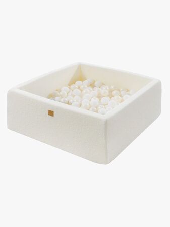 MeowBaby Boucle Square Pallomeri, White/White Pearl