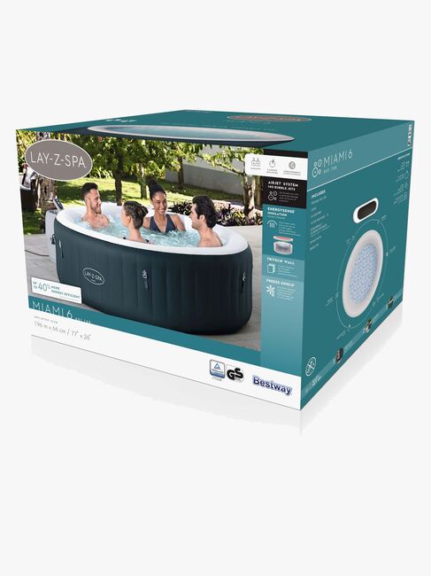 Bestway Poreallas Lay-Z-Spabad Miami EnergySense AirJet 6 196x66 cm, Tummanvihreä