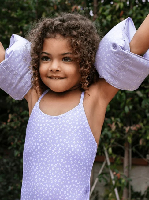 Swim Essentials Käsikellukkeet, Lila Leopard