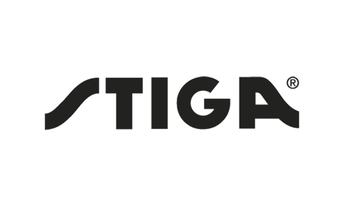 Logo, jossa on mustalla teksti 'STIGA'.