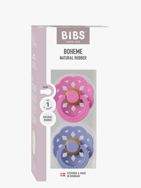 BIBS Boheme Tutti 2-pack Lateksi Koko 1 Pyöreä, Bubblegum/Peri