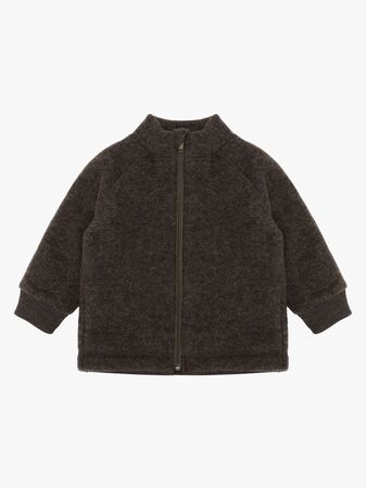 Mikk-Line Fleecetakki Merinovilla, Dark Brown Melange