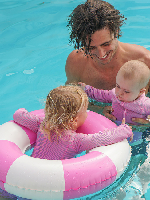 SUNNYLiFE Mini Uimarengas, Pool Party Magenta Stripe