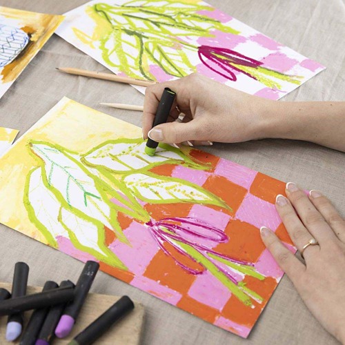 Creativ Company Askartelusetti Öljypastelli Kukka