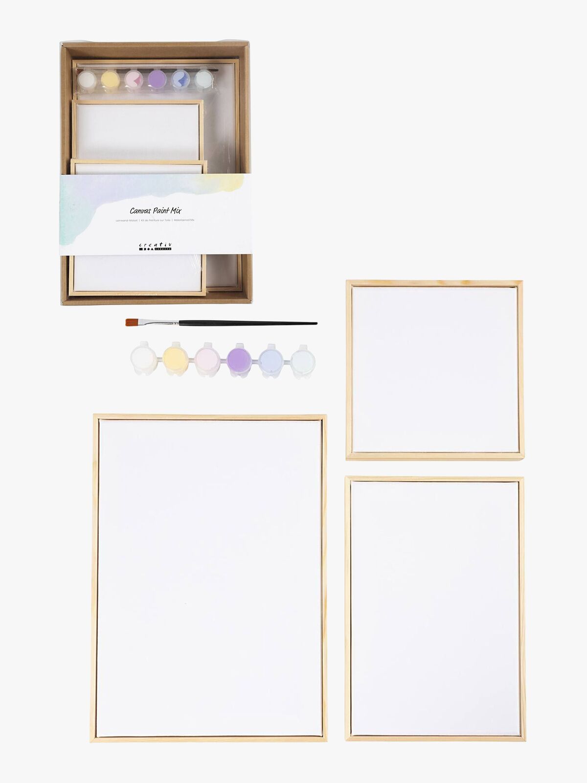 Creativ Company Maalauskankaat 3-pack, Pastellinsävyinen