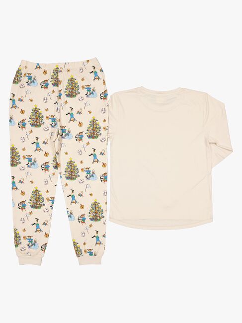 Geggamoja  Kaksiosainen Joulupyjama Peppi Pitkätossu, Beige