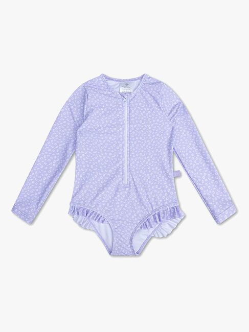 Swim Essentials  Pitkähihainen UV-Puku, Violetti Leopard