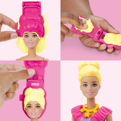 Play-Doh Barbie Muovailuvaha + Nukke Röyhelöt & Rusetit