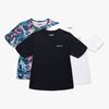 Hyperfied Wave T-Paidat 3-pack, Black/White/Tropical Flower