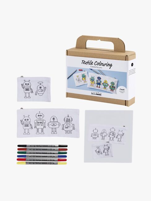 Creativ Company DIY Askartelusetti Tekstiilien Väritys Robotti