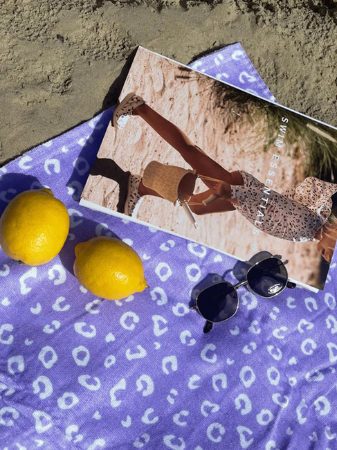 Swim Essentials Kylpypyyhe, Violetti Leopard