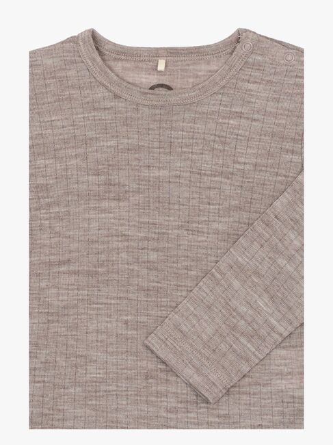 Mikk-Line  Pitkähihainen T-paita Merinovilla, Melange Denver