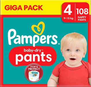 Pampers Baby Dry Pants Vaippa Koko 4 9–15 kg 108-pack