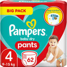 Pampers Baby Dry Pants Vaippa Koko 4 9–15 kg 62-pack