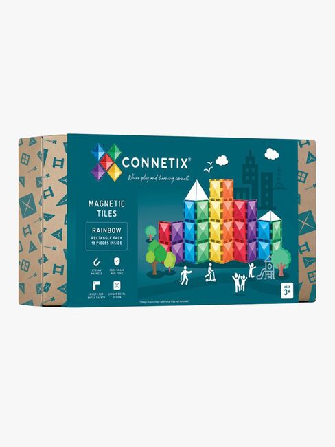 Connetix Työmaasetti Rainbow Rectangle 18 Osaa