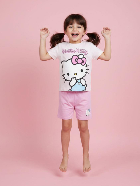 Hello Kitty T-paita + Shortsit Setti, Vaaleanpunainen