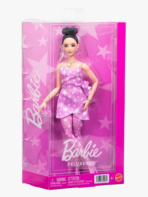 Barbie Deluxe Style Nukke + Vaaleanpunainen Farkkumekko