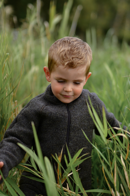 Mikk-Line Fleecetakki Merinovilla, Dark Brown Melange