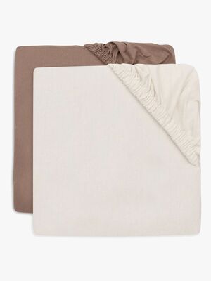 Jollein Muotoonommeltu Aluslakana 60x120 2-pack, Milky Coffee/Ivory