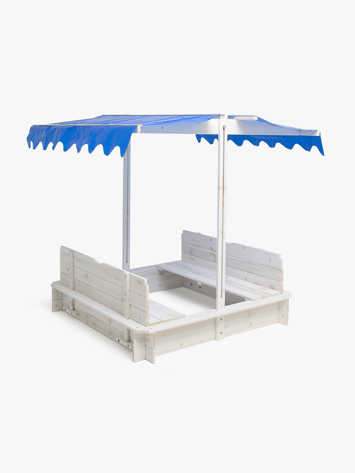 Woodlii Hiekkalaatikko + Katto Ja Penkki, Valkoinen