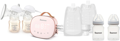 Beemoo Care Duo Sähkökäyttöinen Tuplarintapumppu + Rintamaitopussit & Äidinmaitopullot 180 ml 2-pack