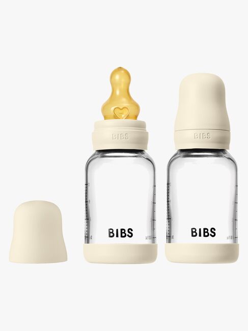 BIBS Slow Flow Lasi Tuttipullo Lateksi 2-pack 120 ml, Ivory