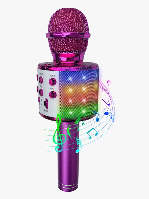 PartyFunLights Karaokemikrofoni Bluetooth, Vaaleanpunainen