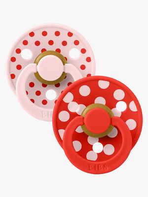 BIBS Studio Colour Polka Tutti 2-pack Lateksi Koko 2 Anatominen, Blossom/Candy Apple