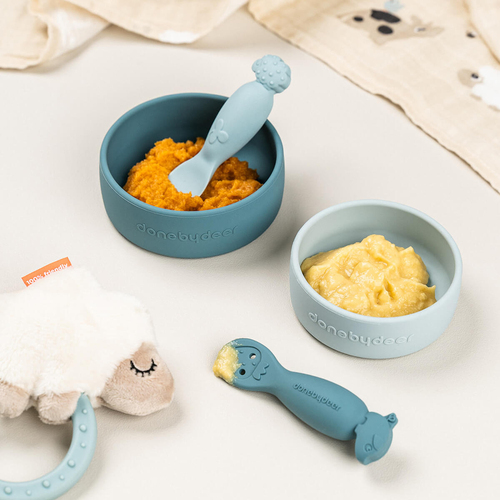 Done By Deer Dotti Silikoni Kulho 2-pack, Blue
