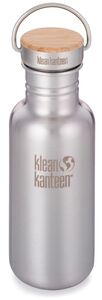 Klean Kanteen Reflect Baboo Cap Juomapullo + Bambukansi 532 ml, Brushed Stainless