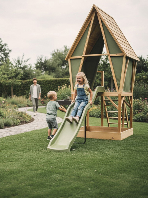 EXIT Yuki Leikkimökki + Liukumäki & Hiekkalaatikko 550