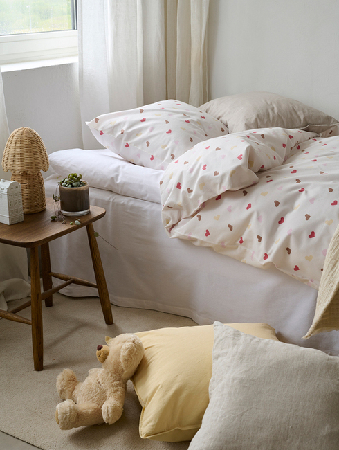 Borganäs Pussilakanasetti Hjärtrud 150x210, Beige