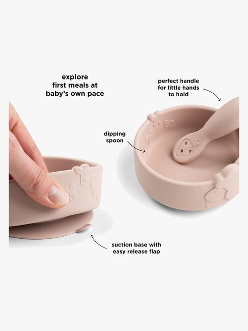 Done By Deer Sheepy Silikoni Ruokailusetti Stick & Stay, Powder