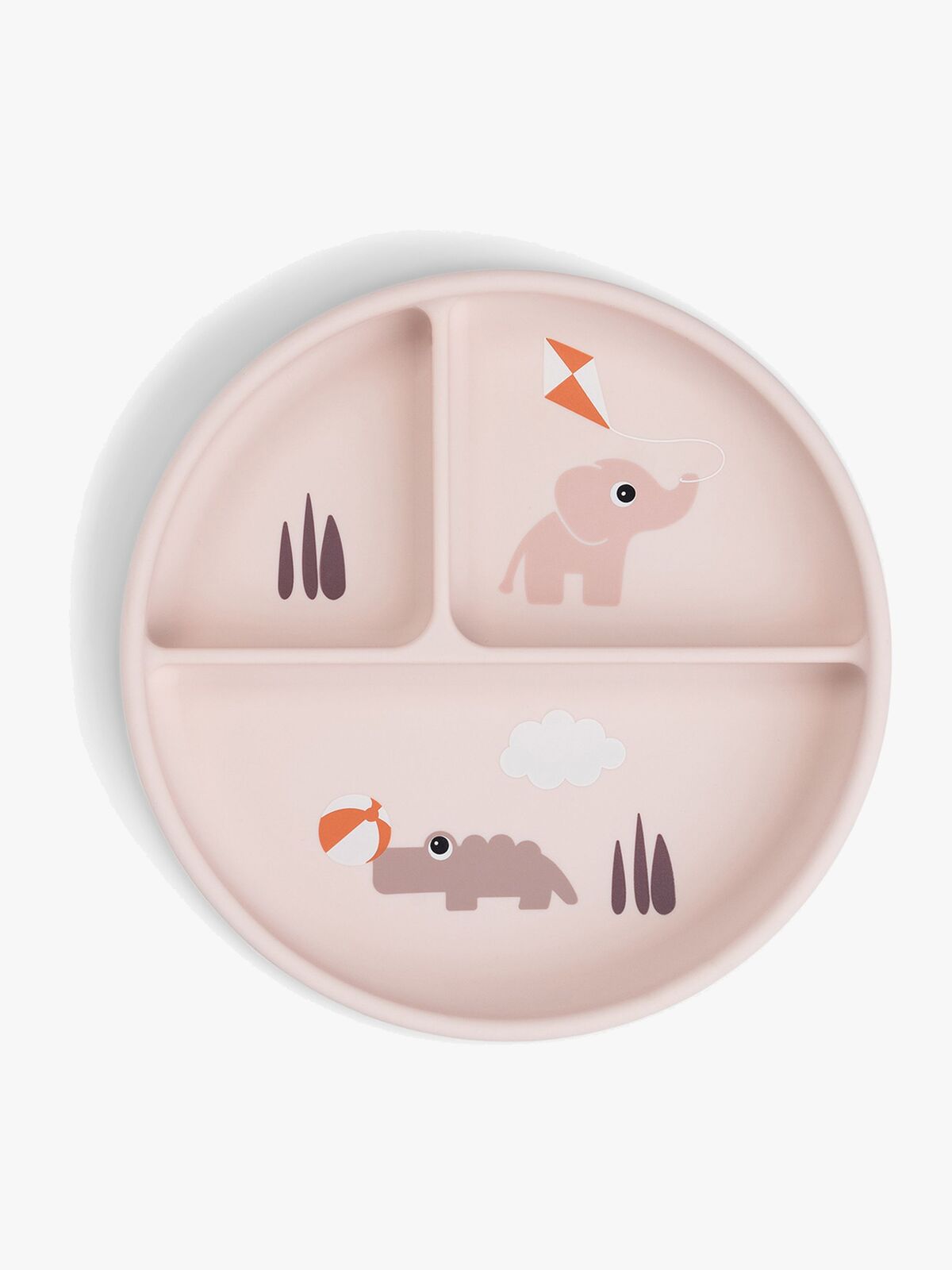 Done By Deer Playground Stick & Stay  Jaettu Silikonilautanen, Powder