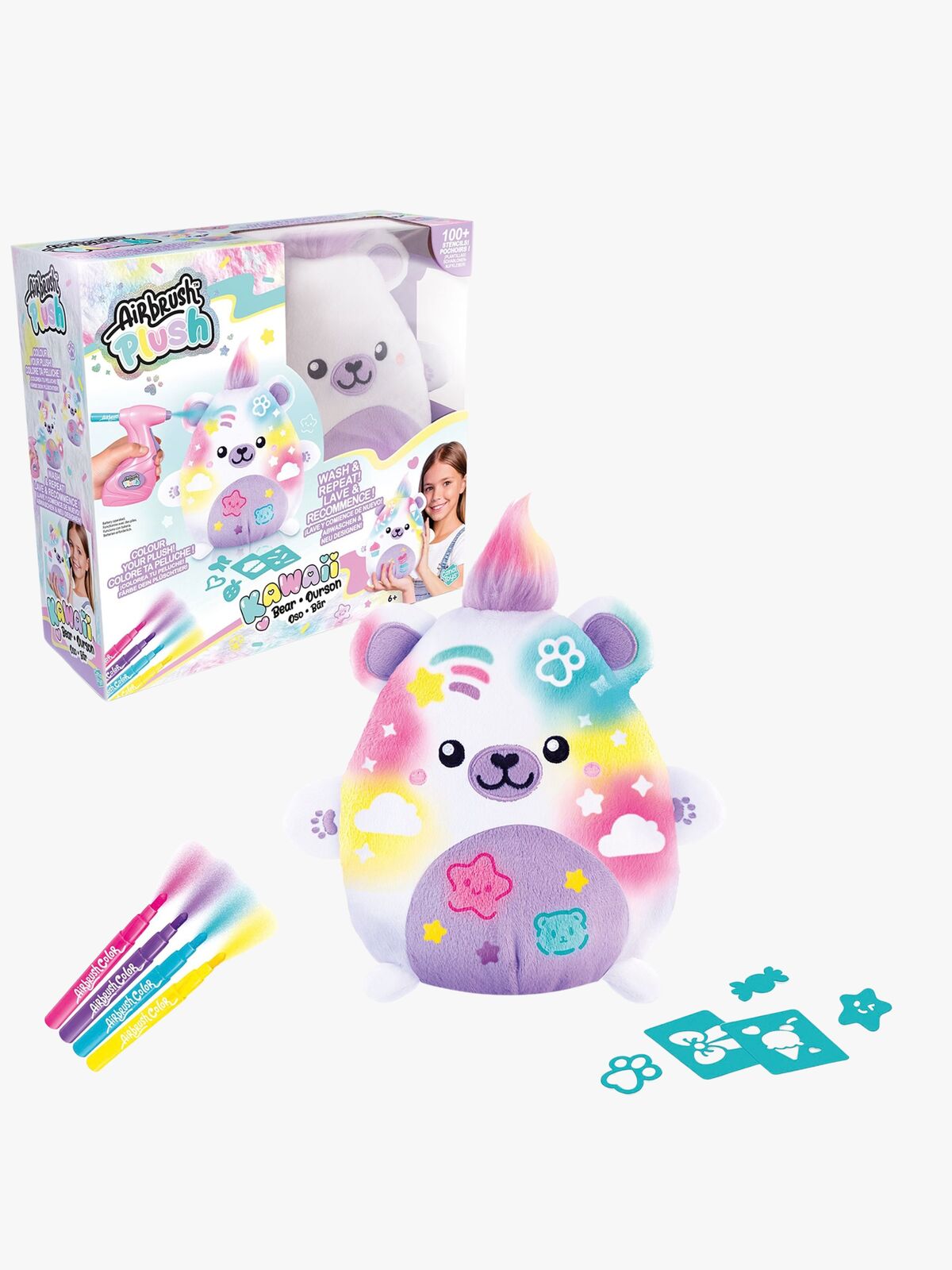 Canal Toys Airbrush Plush Pehmolelu Kawaii Bear 17 cm