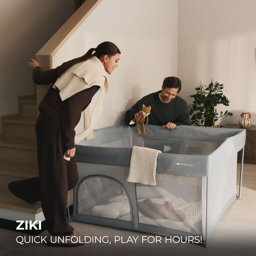 Kinderkraft ZIKI Leikkikehä, Grey