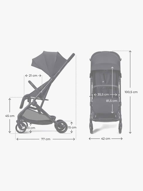 Kinderkraft INDY 3 Matkarattaat, Coal Black