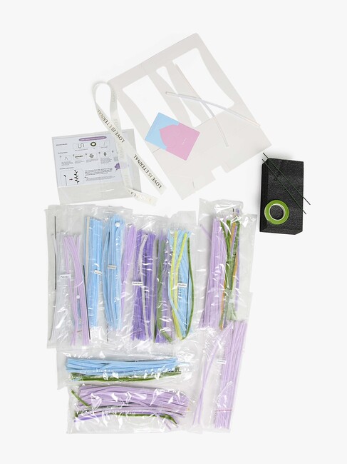 Fippla DIY-setti Kukkakimppu + Piipunrassit 32 Osaa, Violetti