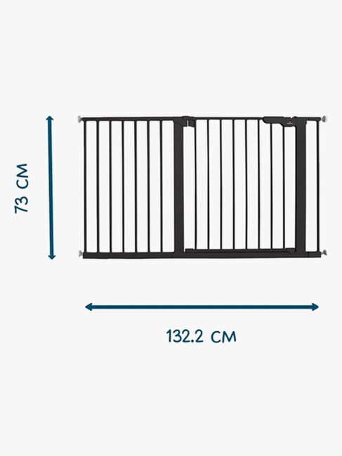 BabyDan Premier Turvaportti + 8 Pidennysosaa 126–132,2 cm, Musta