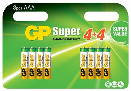GP Super Alkaline 4+4 AAA LR03