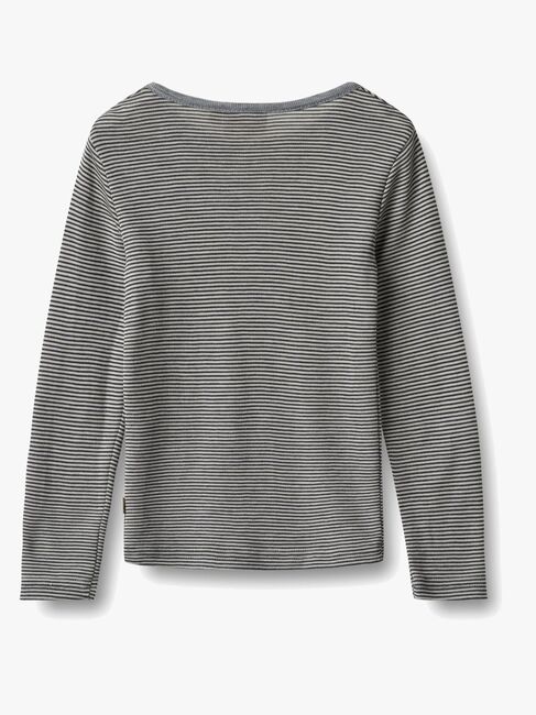 Wheat Alfie Pitkähihainen Paita Merinovilla, Navy Stripe