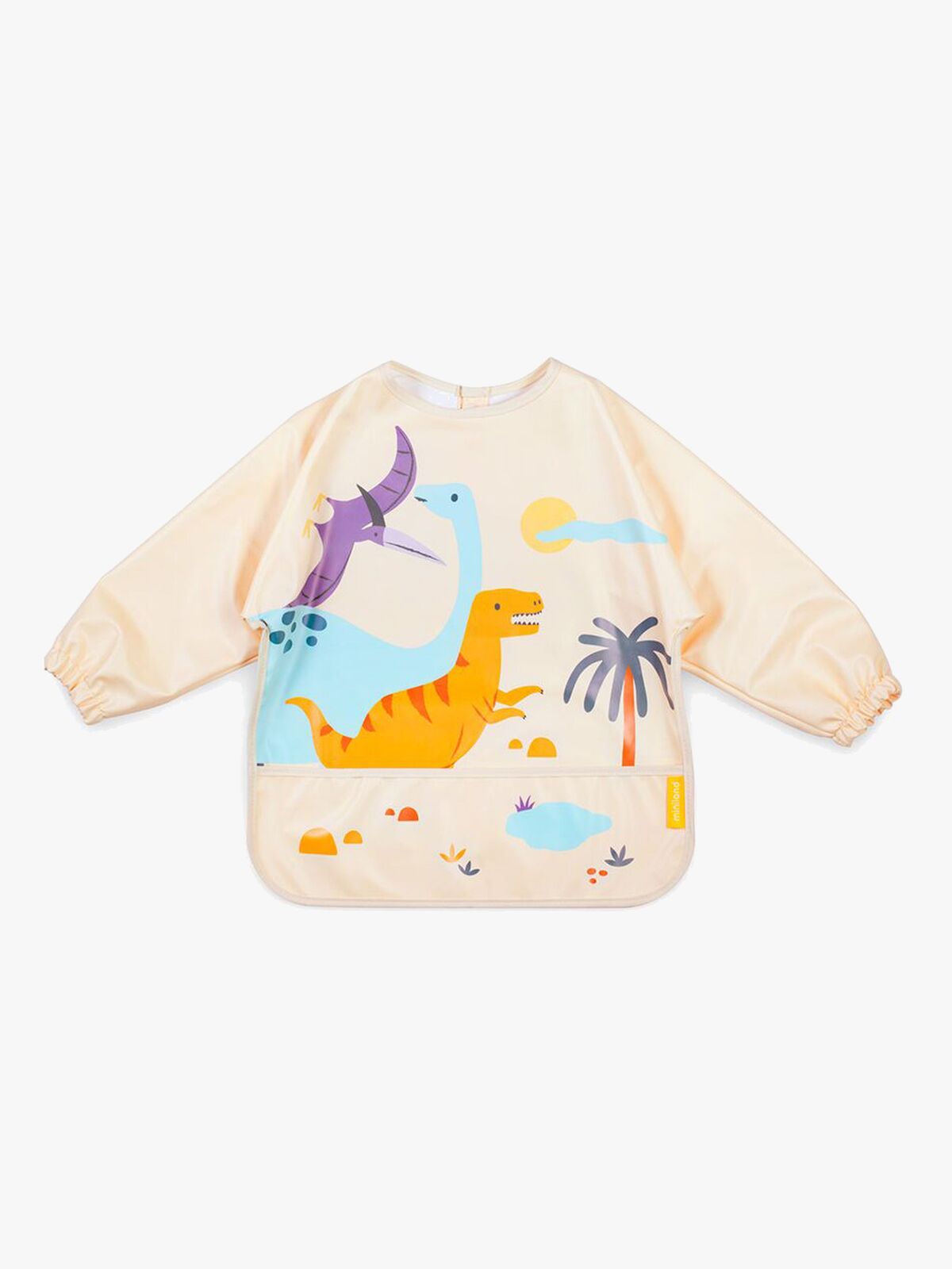 Miniland Pitkähihainen Ruokalappu + Tasku, Jurassic