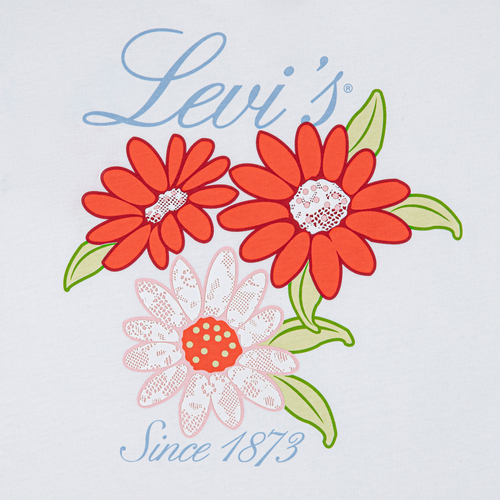 Levi's LVG Floral Oversized T-paita, Bright White