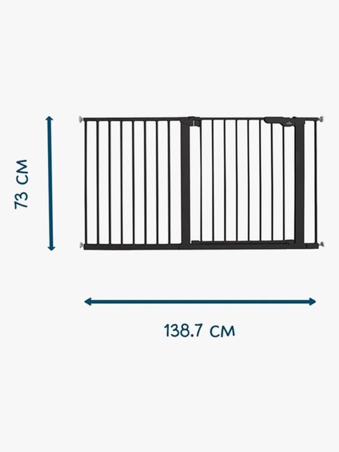 BabyDan Premier Turvaportti + 9 Pidennysosaa 126–132,2 cm, Musta