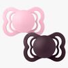 BIBS Supreme Tutti 2-pack Silikoni Koko 1 Symmetrinen, Baby Pink/Plum