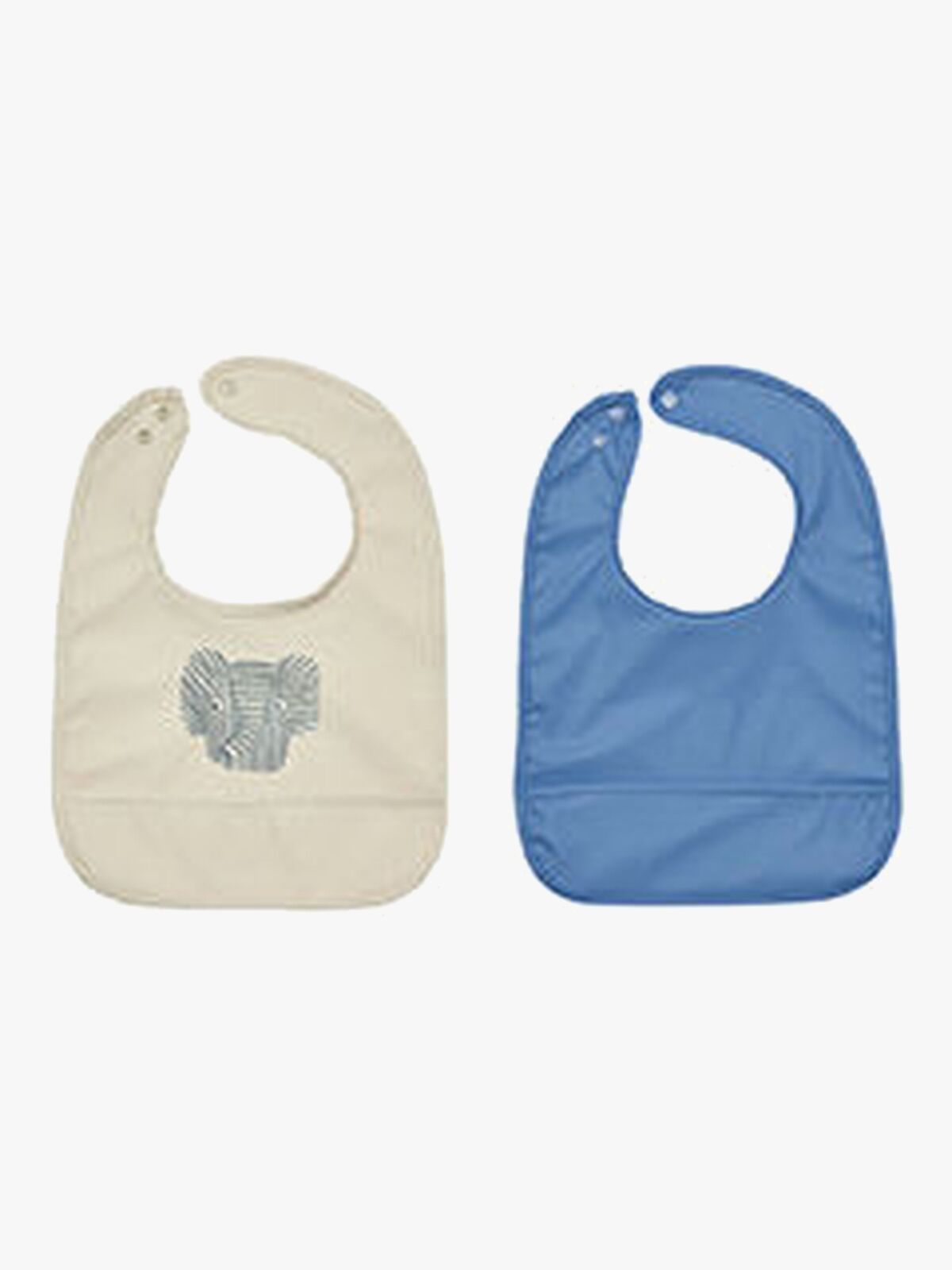 OYOY Erik Norsu Ruokalappu 2-pack, Beige/Blue